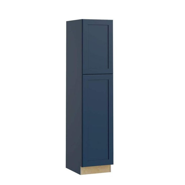 Home Decorators Collection Newport 18 in. W x 24 in. D x 84 in. H Assembled Plywood Pantry Kitchen Cabinet in Mythic Blue with Soft Close LH