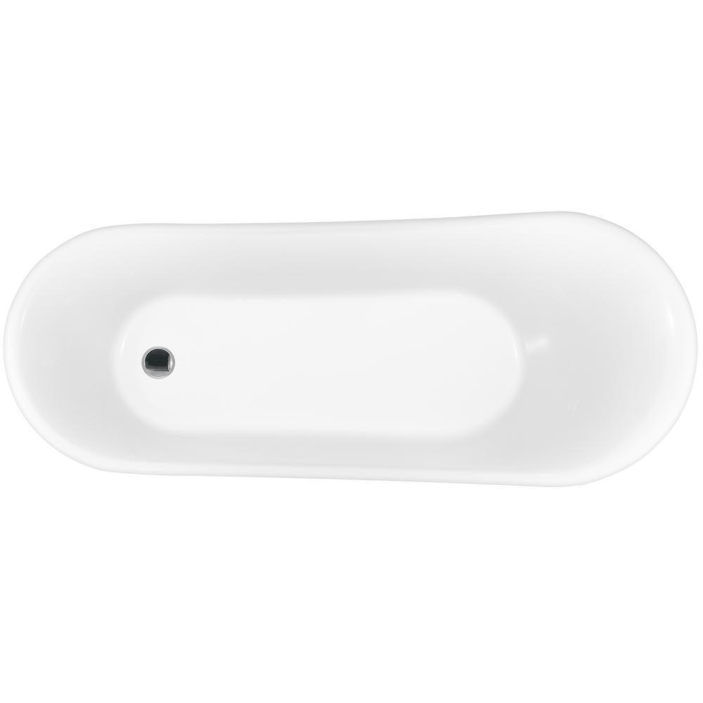 69 in. Acrylic Double Slipper Clawfoot Non-Whirlpool Bathtub in Matte Antique Brass - Super Arbor
