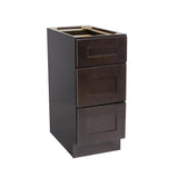Brookings Plywood Ready to Assemble Shaker 15x34.5x24 in. 3-Drawer Base Kitchen Cabinet in Espresso
