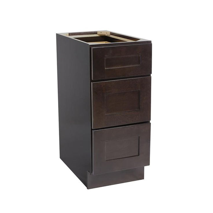 Brookings Plywood Ready to Assemble Shaker 15x34.5x24 in. 3-Drawer Base Kitchen Cabinet in Espresso