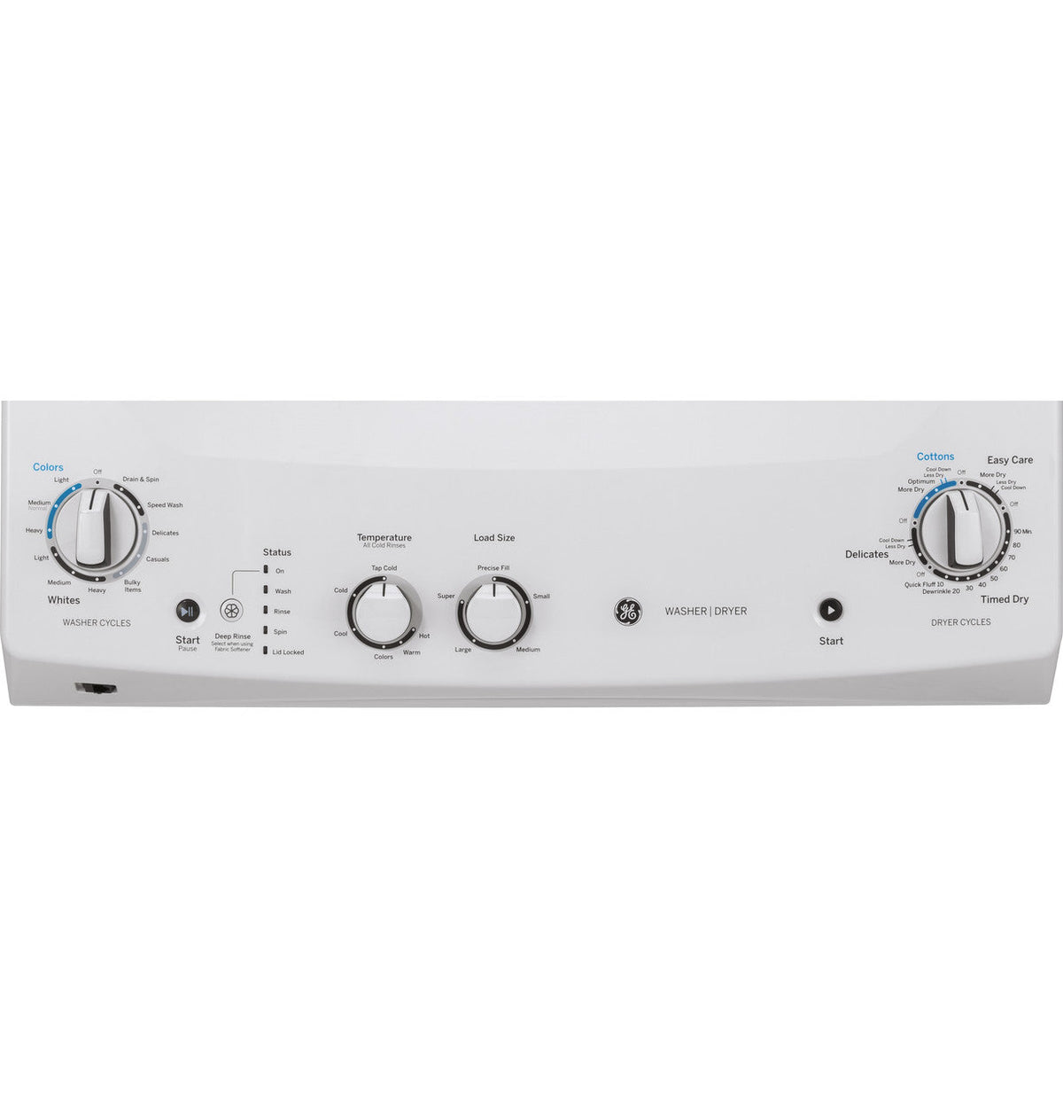 GE Electric Stacked Laundry Center with 3.8-cu ft Washer and 5.9-cu ft Dryer (GUD27ESSMWW)
