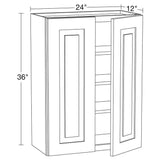 Home Decorators Collection Grayson 24 in. W x 12 in. D x 36 in. H Assembled Plywood Wall Kitchen Cabinet in Pearl Gray with Soft Close