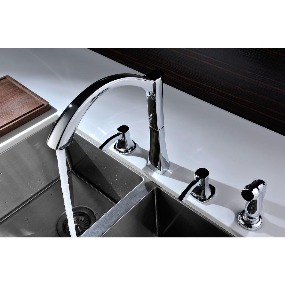 Soave Series 2-Handle Standard Kitchen Faucet in Polished Chrome - Super Arbor