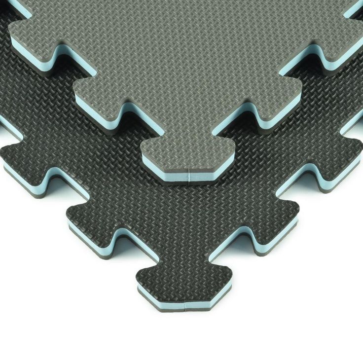 Greatmats Home Sport 24 in. x 24 in. Black/Gray Foam Interlocking Home Exercise and Play Mats (15-Set)
