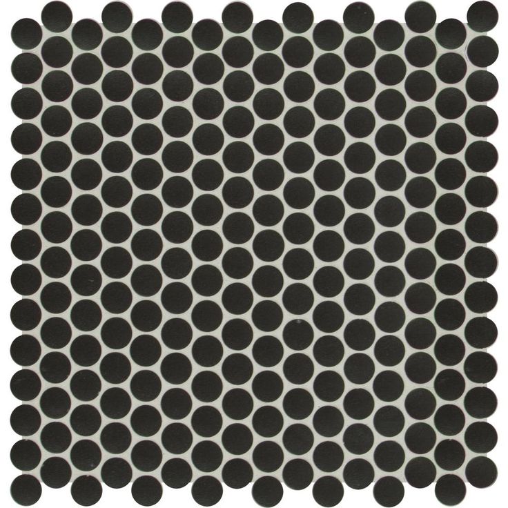 MSI Penny Round Nero 12.32 in. x 11.38 in. x 6mm Matte Porcelain Mesh-Mounted Mosaic Tile (14.4 sq. ft./case)
