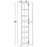 Home Decorators Collection Grayson 18 in. W x 24 in. D x 96 in. H Assembled Plywood Pantry Kitchen Cabinet in Pearl Gray with Soft Close RH