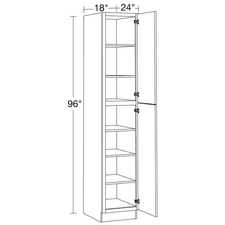 Home Decorators Collection Grayson 18 in. W x 24 in. D x 96 in. H Assembled Plywood Pantry Kitchen Cabinet in Pacific White with Soft Close RH