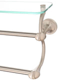 18 in. Glass Shelf with Double Towel Bar in SpotShield Brushed Nickel - Super Arbor