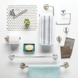 Lyndall 3-Piece Bath Hardware Set with Towel Ring Toilet Paper Holder and 24 in. Towel Bar in Chrome - Super Arbor