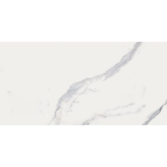 Style Selections Calacatta White 12-in x 24-in Matte Porcelain Marble Look Floor Tile