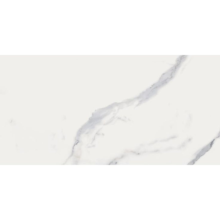 Style Selections Calacatta White 12-in x 24-in Matte Porcelain Marble Look Floor Tile