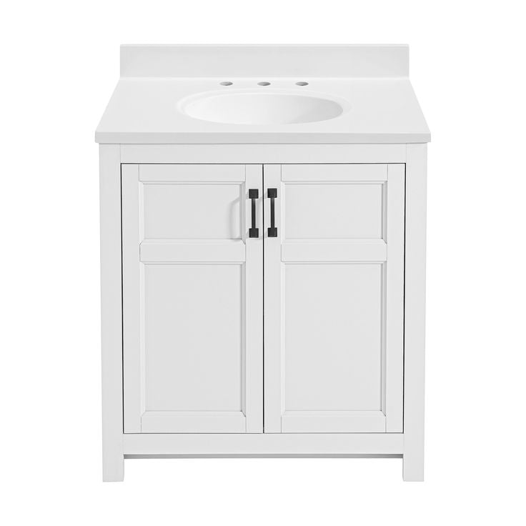 Style Selections Lowry 31-in White Single Sink Bathroom Vanity with White Acrylic Top