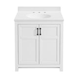 Style Selections Lowry 31-in White Single Sink Bathroom Vanity with White Acrylic Top