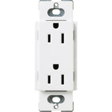 Claro 15 Amp Duplex Outlet, White - Super Arbor