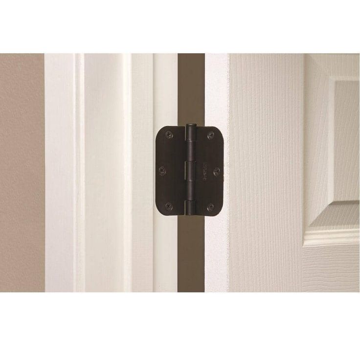 3-1/2 in. and 1/4 in. Radius Matte Black Smooth Action Hinge (3-Pack)