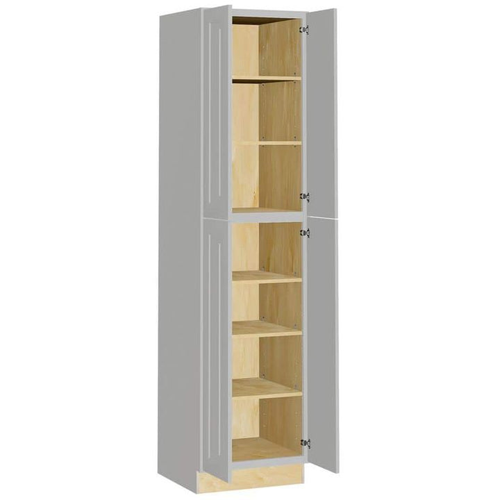 Home Decorators Collection Grayson 24 in. W x 24 in. D x 90 in. H Assembled Plywood Pantry Kitchen Cabinet in Pearl Gray with Soft Close