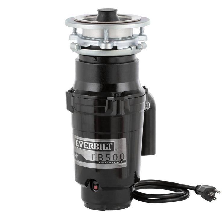 Everbilt 1/2 HP Standard Continuous Feed Garbage Disposal with Stainless Steel Sink Flange and Attached Power Cord
