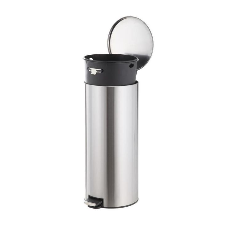 Style Selections 30-Liter Stainless Steel Steel Commercial Trash Can with Lid