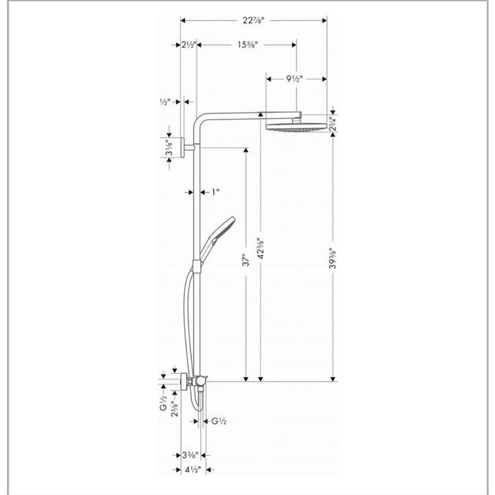 Raindance Select S 240 2-Spray Patterns with 2.5 GPM 10 in. Wall Mount Dual Shower Heads in Brushed Nickel