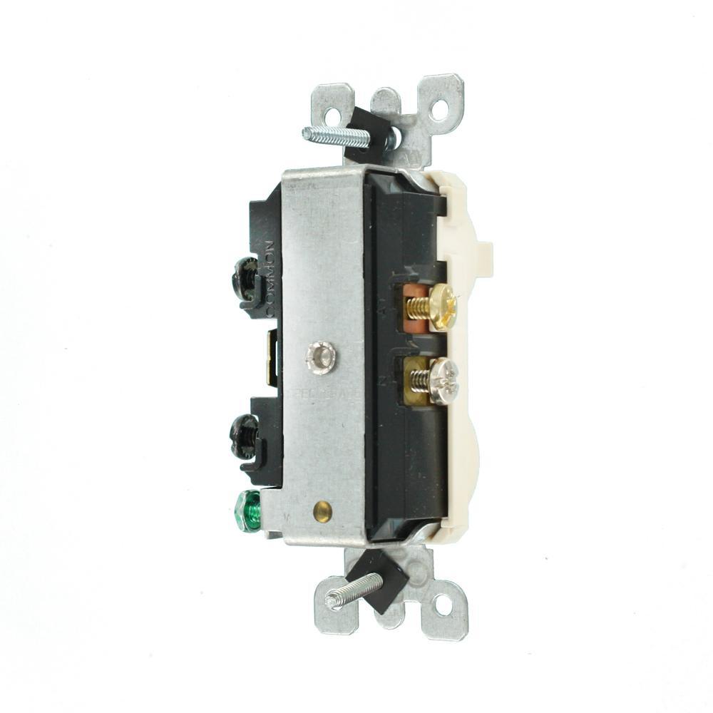 15 Amp Tamper-Resistant Combination Switch/Outlet, Light Almond - Super Arbor