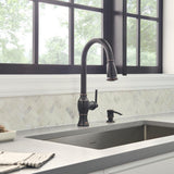 Marchand Single Handle Pull-Down Sprayer Kitchen Faucet in Legacy Bronze - Super Arbor