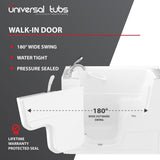HD Series 29 in. x 53 in. Left Drain Wheelchair Access Walk-In Soaking Bathtub in White - Super Arbor