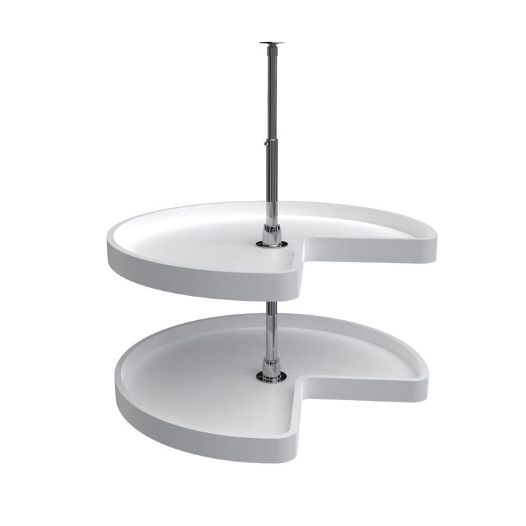Rev-A-Shelf 32 in Almond Polymer Kidney Lazy Susan Set