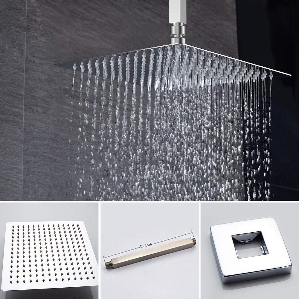 2-Handle 2-Spray Tub and Shower Faucet Handheld Shower Combo with 10 in. Rain Shower Head in Chrome (Valve Included) - Super Arbor