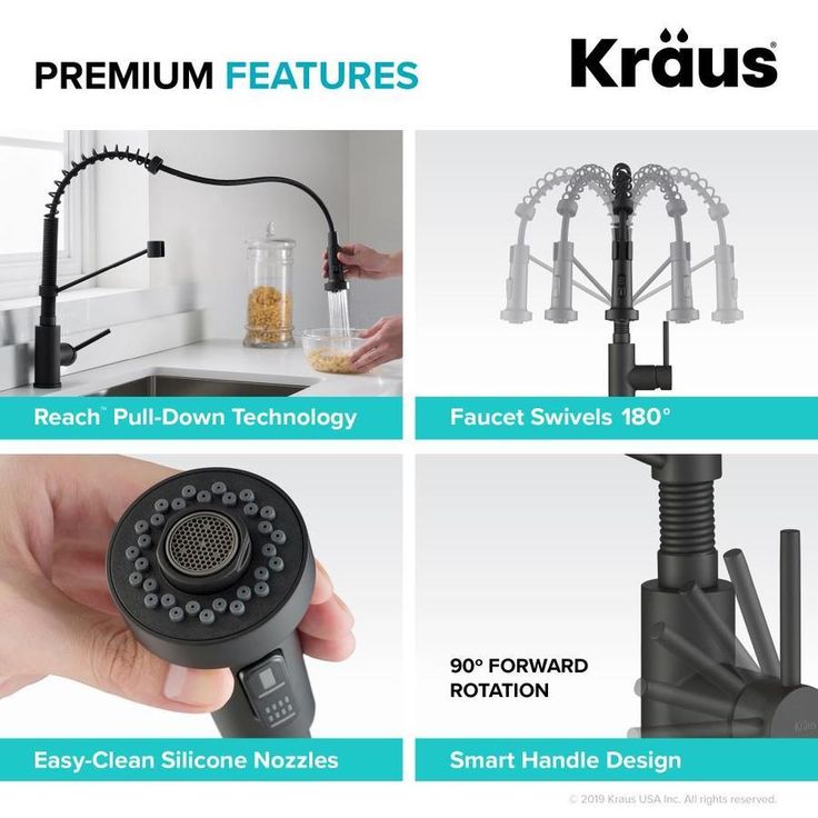 Kraus Bolden Matte Black 1-Handle Deck-Mount Pull-Down Handle Kitchen Faucet