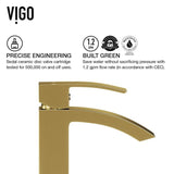 VIGO Lotus Matte Stone Vessel Bathroom Sink in White with Duris Faucet in Matte Gold