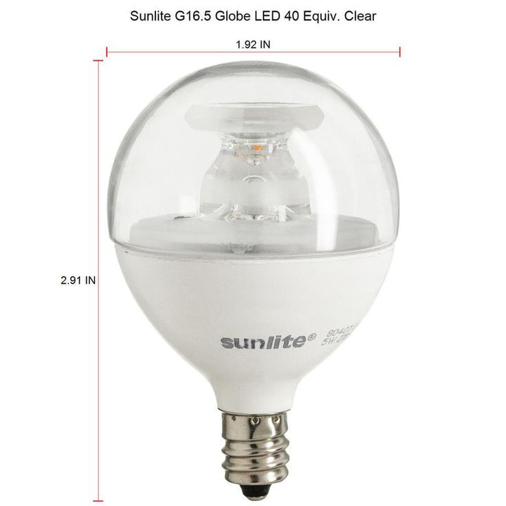 Sunlite 40-Watt Equivalent Clear Warm White G16.5 Dimmable LED Light Bulb (6-Pack)