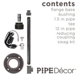 1/2 in. Black Steel Pipe 20.5 in. H Torch Style Lamp Kit