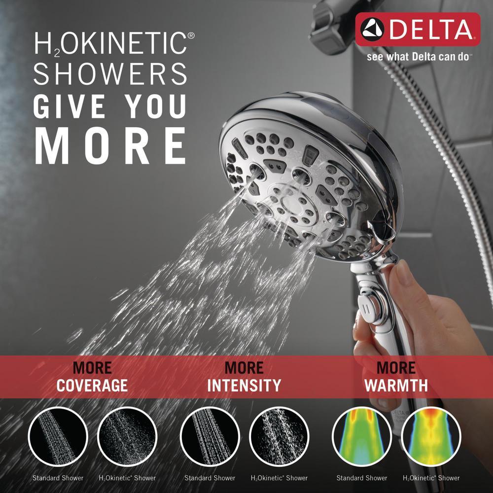 SureDock 7-Spray 5 in. Single Wall Mount Handheld H2Okinetic Shower Head in Chrome - Super Arbor