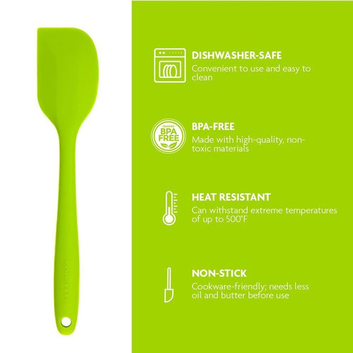 Premium Silicone BPA-Free, Spatula, Stainless Steel Core 500F Heat-Resistant, Non-Stick, Dishwasher Safe, (SP1001G)