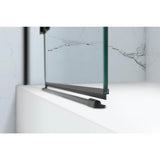 Tidy 39 in. x 55 in. Semi-Frameless Hinged Bathtub Door in Black without Handle - Super Arbor