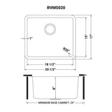 20 in. Single Bowl Undermount Stainless Steel Bar Prep Kitchen Sink
