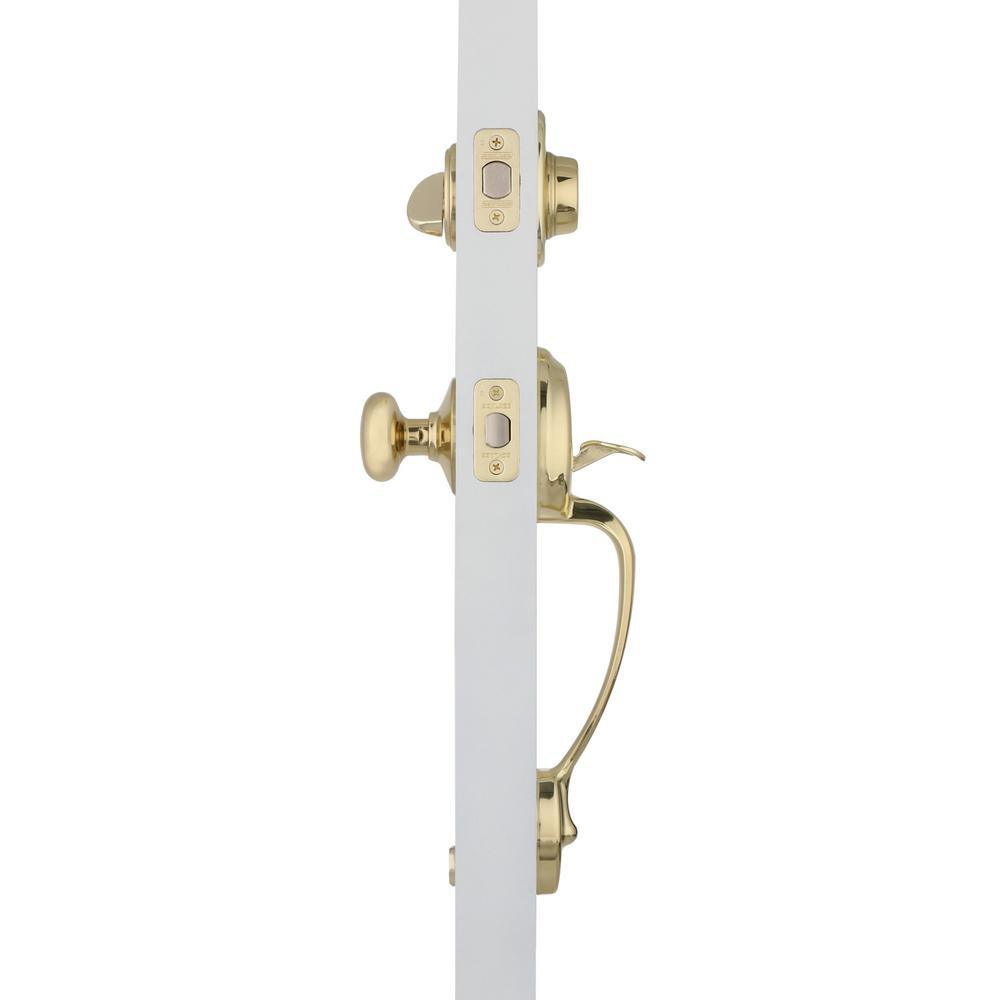 Plymouth Bright Brass Single Cylinder Deadbolt with Knob Door Handleset - Super Arbor
