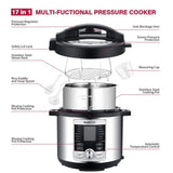 6 Qt. Stainless Steel Electric Pressure Cooker with 17-in-1 Multi-Functions