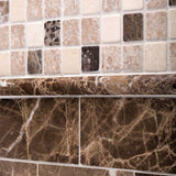 Jeffrey Court Emperador Mix 11.75 in. x 11.75 in. x 9 mm Honed Marble Mosaic Floor and Wall Tile