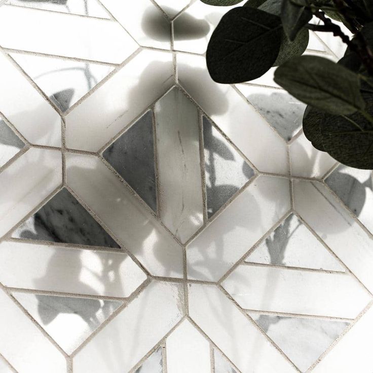 MSI Geometrica 12 in. x 12 in. x 10mm Bianco Dolomite Polished Marble Mesh-Mounted Mosaic Tile (10 sq. ft. / case)