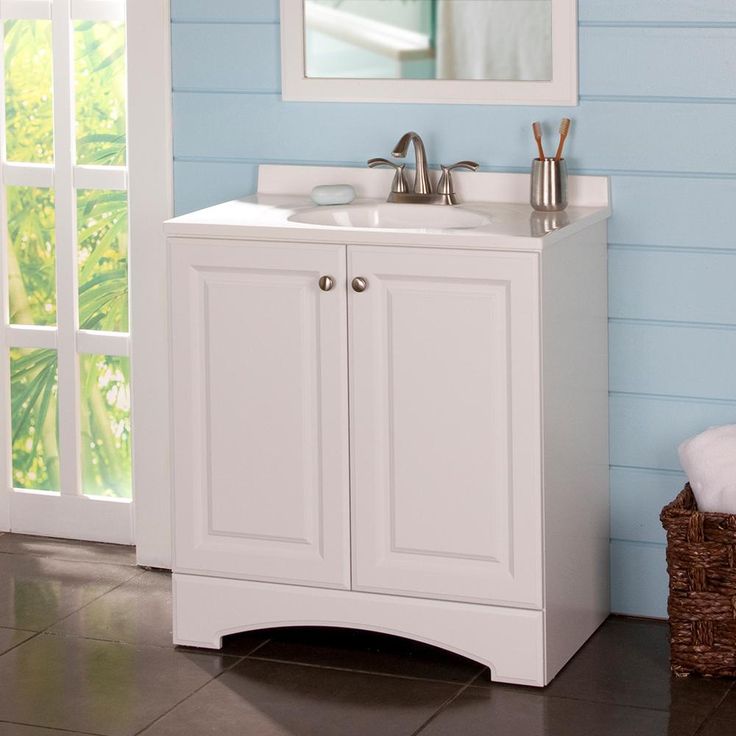 31 in. W Vanity in White with Cultured Marble Vanity Top in White