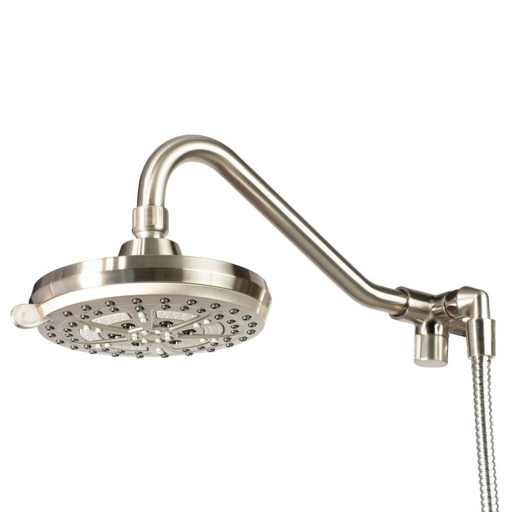 6-spray 7 in. Dual Shower Head and Handheld Shower Head with Low Flow in Brushed-Nickel