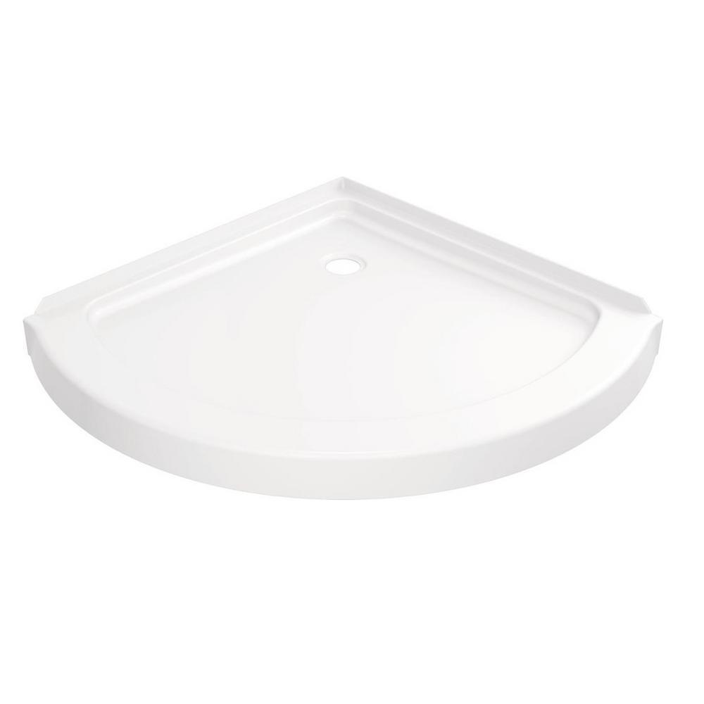 38 in. x 38 in. Round Corner Shower Base in White - Super Arbor