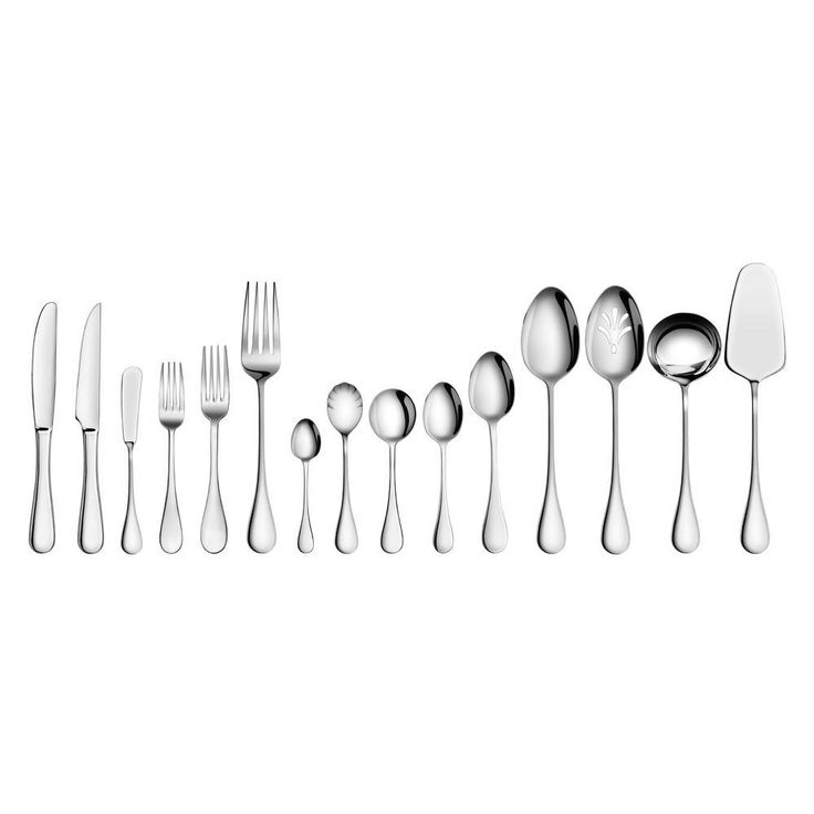 Rain 103-Piece 18/10 Stainless Steel Flatware Set Service for 12