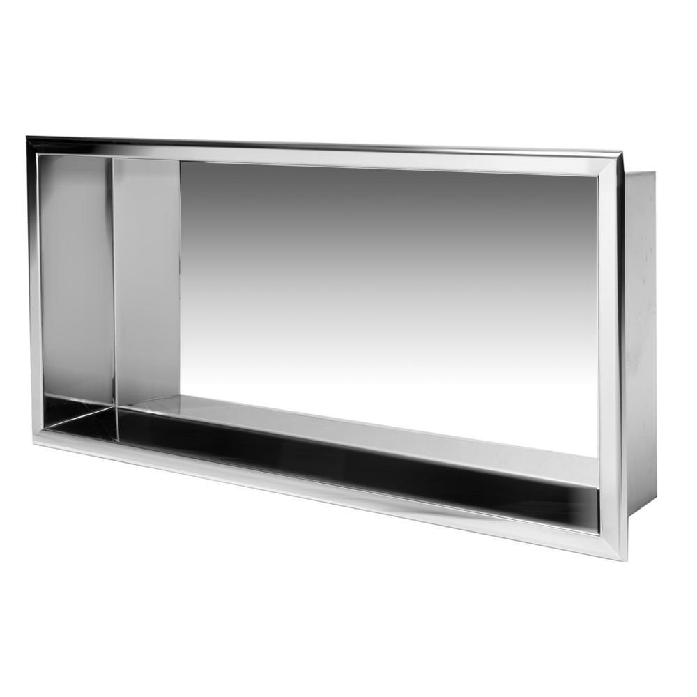 24 in. x 12 in. x 4 in. Niche in Polished Stainless Steel - Super Arbor