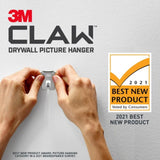 3M Claw Silver Drywall Picture Hanger, 15 lb, 1 Pack