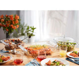 Baker's Premium 3-Piece Clear Glass Serving Dish Set with Cover