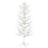 GE 7-ft Winterberry Pre-Lit Twig Slim White Artificial Christmas Tree with 400 Constant Cool White LED Lights