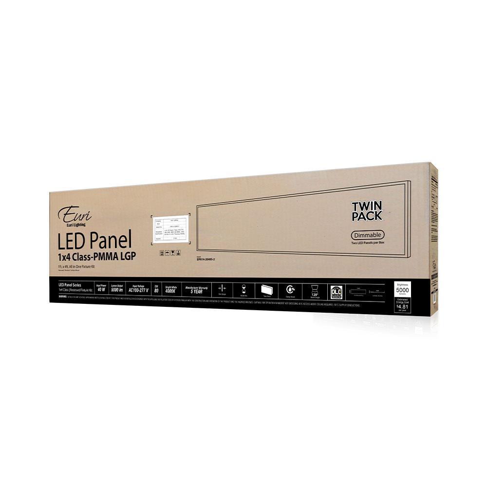 1 ft. x 4 ft. White Integrated LED Flat Panel, 4000K, 40-Watt (2-Pack)