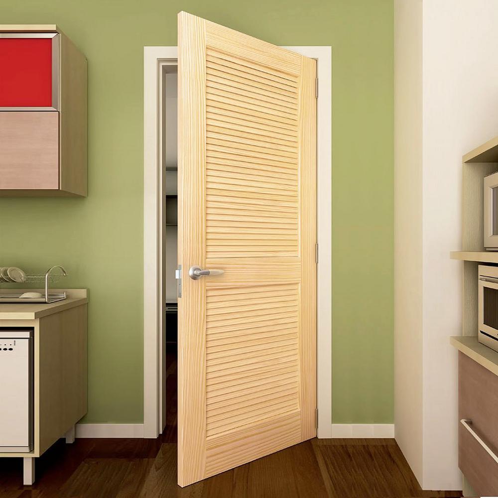 28 in. x 80 in. Louvered Solid Core Unfinished Wood Interior Door Slab - Super Arbor